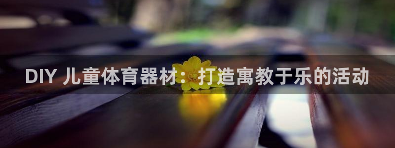 富联官网登陆网址：DIY 儿童体育器材：打造寓教于乐