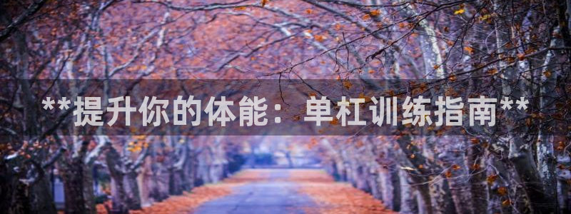 富联平台奇7O777：**提升你的体能：单杠训练指南